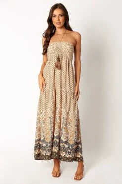 Harlow Halterneck Maxi Dress - Multicoloured -Clothing Discount Shop petal and pup usa dresses harlow halterneck maxi dress multicoloured 34007544398001