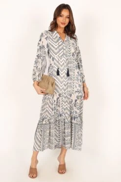 Harper Long Sleeve Maxi Dress - Seaside