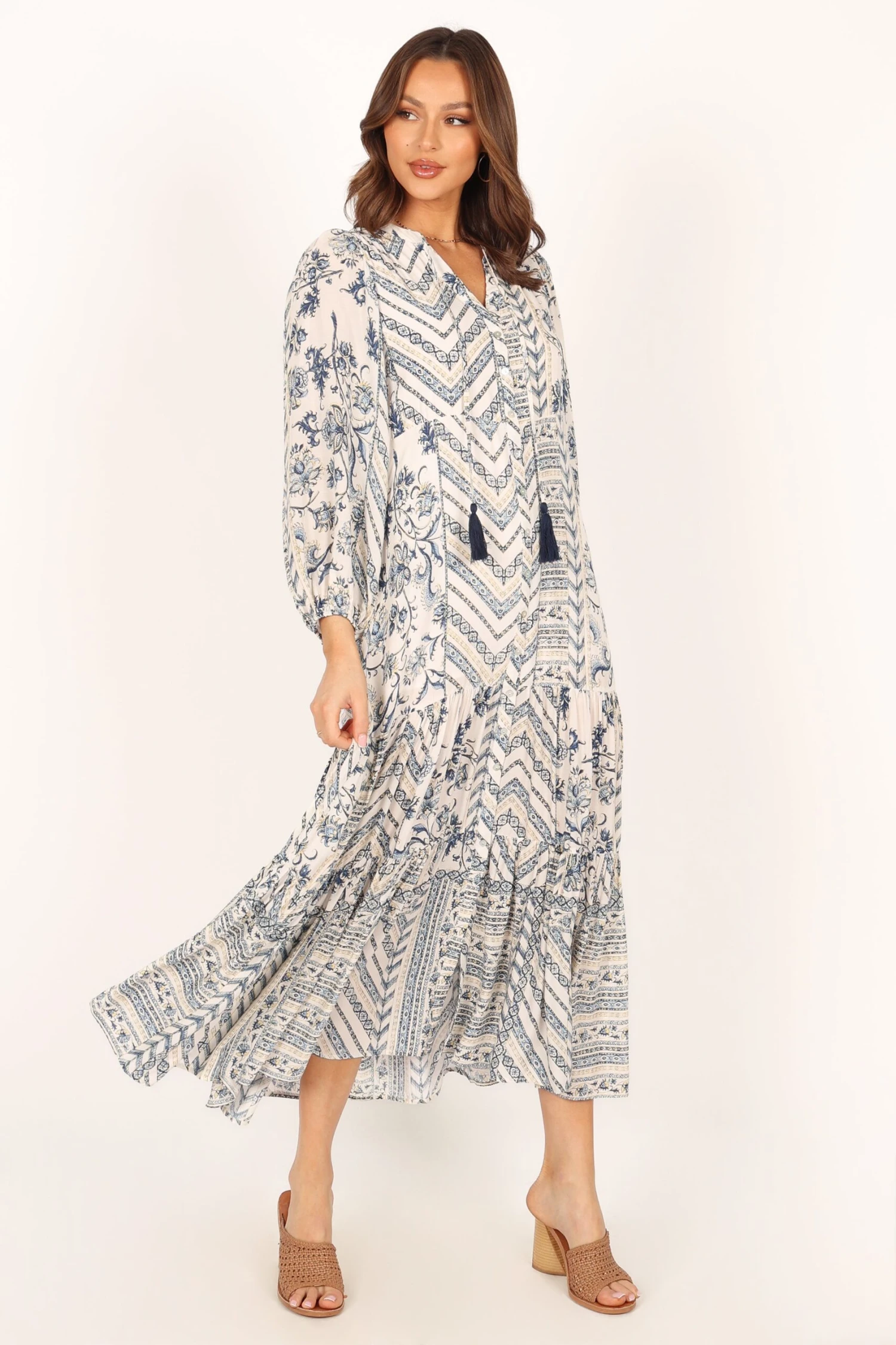 Harper Long Sleeve Maxi Dress - Seaside 5 Harper Long Sleeve Maxi Dress - Seaside - Image 3