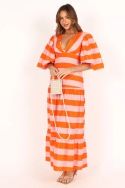 Lucia Puff Sleeve Maxi Dress - Pink Stripe 15 Lucia Puff Sleeve Maxi Dress - Pink Stripe -Clothing Discount Shop petal and pup usa dresses lucia puff sleeve maxi dress pink stripe 33543065632945