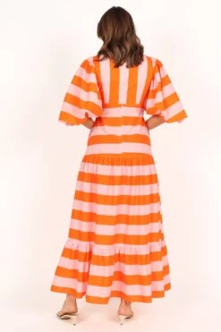 Lucia Puff Sleeve Maxi Dress - Pink Stripe 16 Lucia Puff Sleeve Maxi Dress - Pink Stripe -Clothing Discount Shop petal and pup usa dresses lucia puff sleeve maxi dress pink stripe 33543065665713