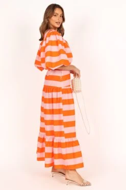 Lucia Puff Sleeve Maxi Dress - Pink Stripe 17 Lucia Puff Sleeve Maxi Dress - Pink Stripe -Clothing Discount Shop petal and pup usa dresses lucia puff sleeve maxi dress pink stripe 33543065698481
