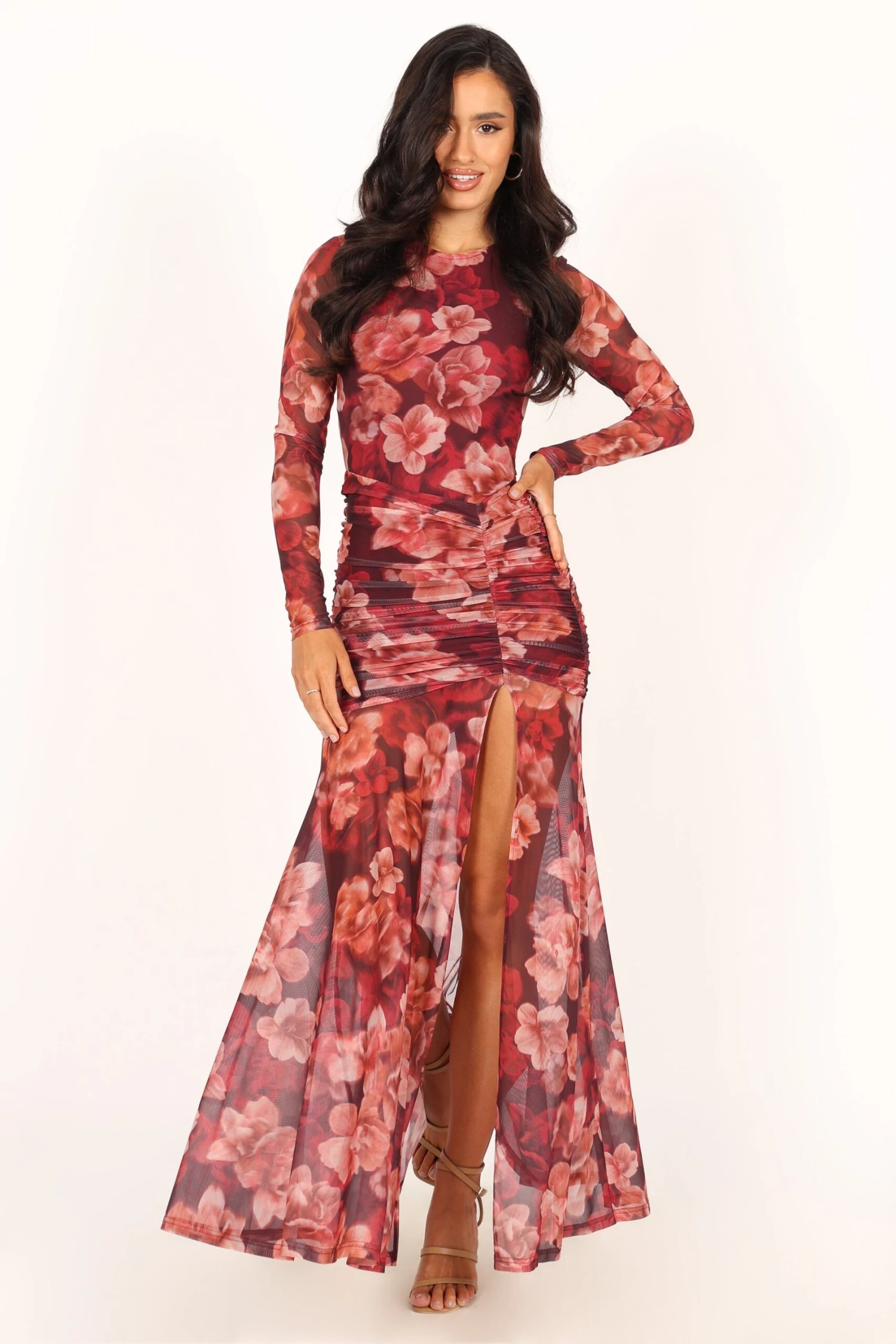 Lucinda Maxi Dress - Wine Floral 3 Lucinda Maxi Dress - Wine Floral