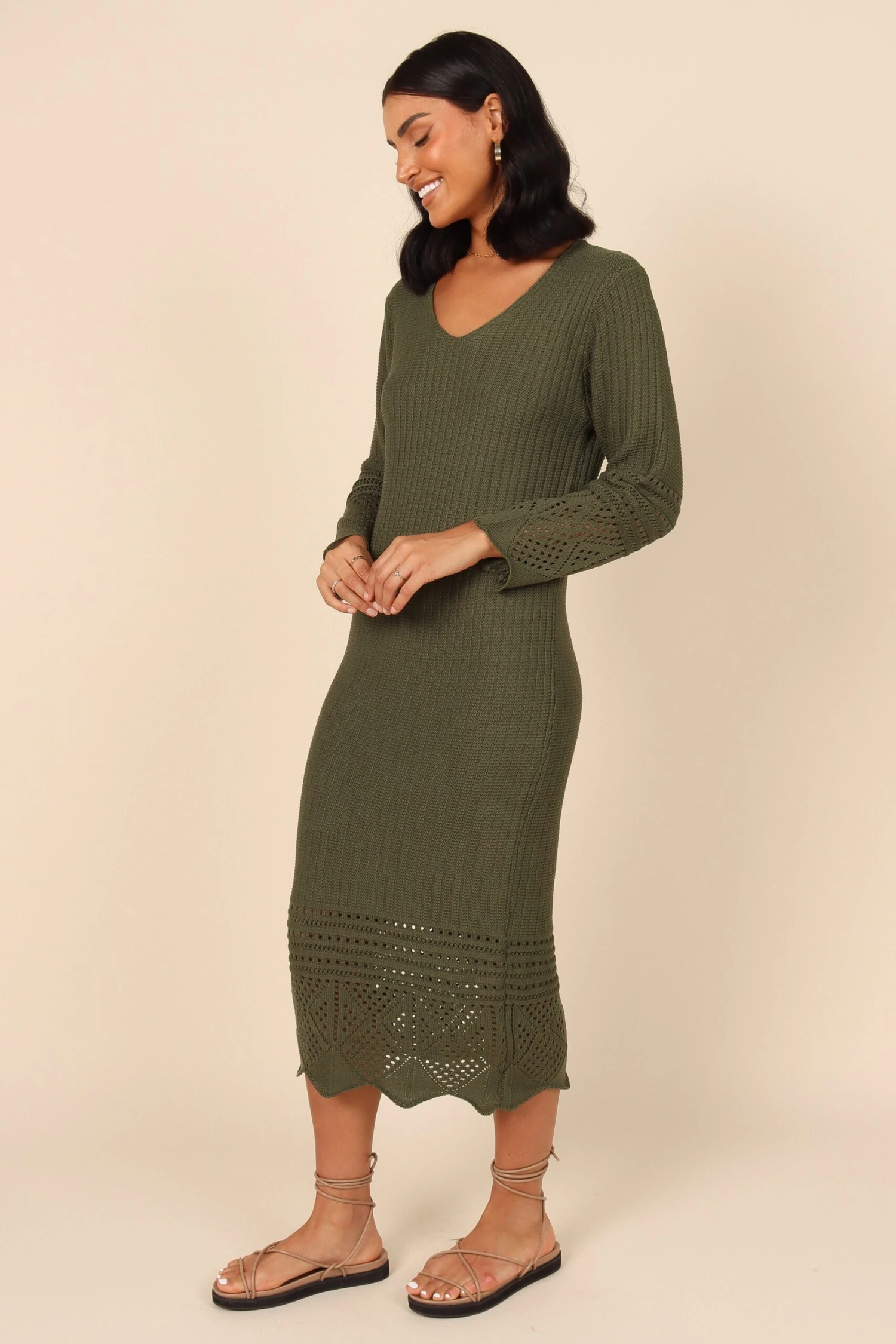 Maggie Crochet Midi Dress - Emerald 6 Maggie Crochet Midi Dress - Emerald - Image 4