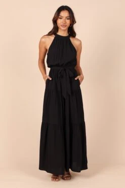 Makayla Halter Maxi Dress - Black