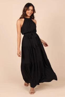 Makayla Halter Maxi Dress - Black 12 Makayla Halter Maxi Dress - Black -Clothing Discount Shop petal and pup usa dresses makayla halter maxi dress black 32257853685937
