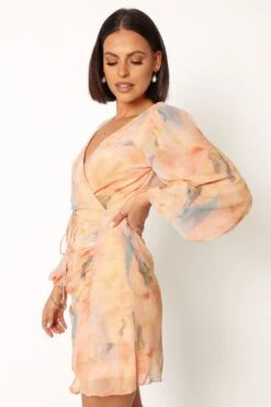 Marie Long Sleeve Mini Dress - Orange Floral 16 Marie Long Sleeve Mini Dress - Orange Floral -Clothing Discount Shop petal and pup usa dresses marie long sleeve mini dress orange floral 33987166699697