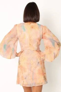 Marie Long Sleeve Mini Dress - Orange Floral 17 Marie Long Sleeve Mini Dress - Orange Floral -Clothing Discount Shop petal and pup usa dresses marie long sleeve mini dress orange floral 33987166732465