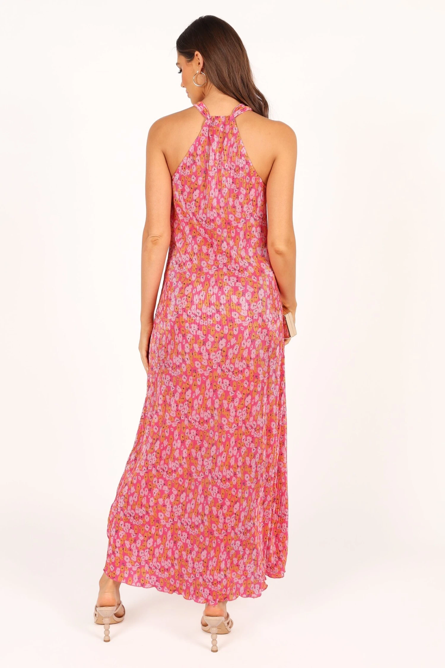 Melody Plisse Halter Maxi Dress - Hot Pink 8 Melody Plisse Halter Maxi Dress - Hot Pink - Image 6