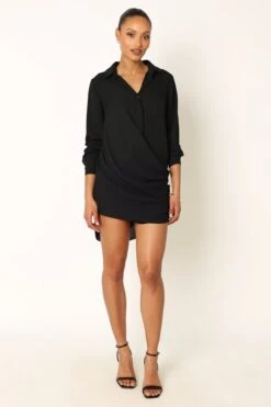 Niky Long Sleeve Mini Dress - Black 26 Niky Long Sleeve Mini Dress - Black -Clothing Discount Shop petal and pup usa dresses niky long sleeve mini dress black 33968176529585