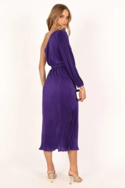 Pontee One Shoulder Pleated Midi Dress - Purple 15 Pontee One Shoulder Pleated Midi Dress - Purple -Clothing Discount Shop petal and pup usa dresses pontee one shoulder pleated midi dress purple 33681594253489