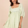Ramona Smocked Mini Dress - Sage 1 Ramona Smocked Mini Dress - Sage -Clothing Discount Shop petal and pup usa dresses ramona smocked mini dress sage 32314896646321