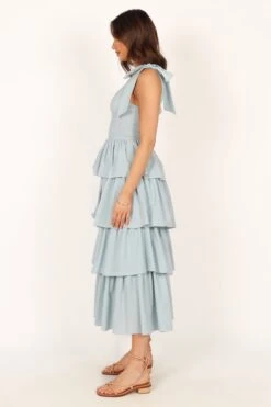 Raphael Tiered Maxi Dress - Blue -Clothing Discount Shop petal and pup usa dresses raphael tiered maxi dress blue 33779292864689