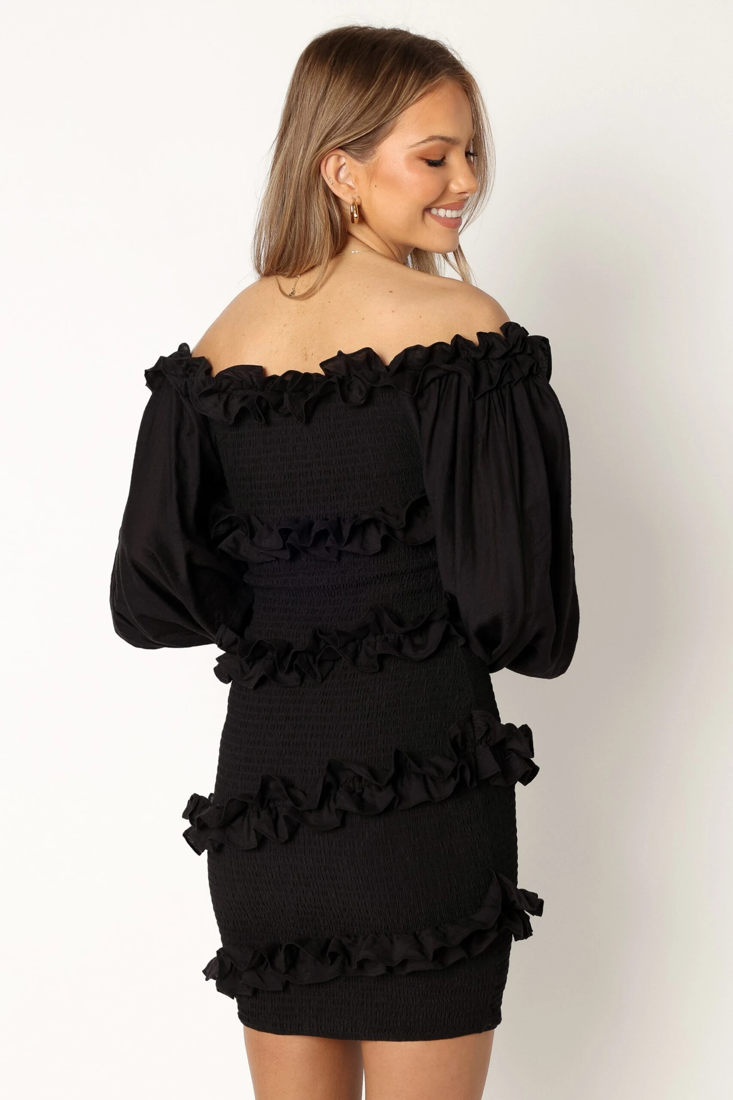 Reba Off Shoulder Mini Dress - Black 4 Reba Off Shoulder Mini Dress - Black - Image 2