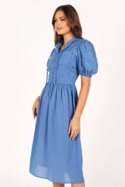 Rebekkah Midi Dress - Dusty Blue 18 Rebekkah Midi Dress - Dusty Blue -Clothing Discount Shop petal and pup usa dresses rebekkah midi dress dusty blue 33752441422001