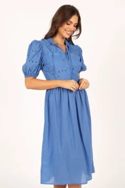 Rebekkah Midi Dress - Dusty Blue 22 Rebekkah Midi Dress - Dusty Blue -Clothing Discount Shop petal and pup usa dresses rebekkah midi dress dusty blue 33752441553073