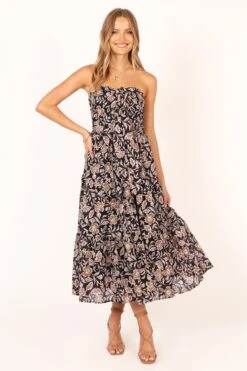 Shena Midi Dress - Black Multi -Clothing Discount Shop petal and pup usa dresses shena midi dress black multi 33856922910897