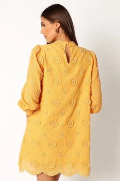 Stefania Long Sleeve Mini Dress - Mustard -Clothing Discount Shop petal and pup usa dresses stefania long sleeve mini dress mustard 34011654127793