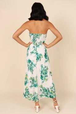 Teagan Strapless Midi Dress - Green Floral -Clothing Discount Shop petal and pup usa dresses teagan strapless midi dress green floral 32050666569905