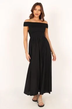 Tessa Off Shoulder Maxi Dress - Black 19 Tessa Off Shoulder Maxi Dress - Black -Clothing Discount Shop petal and pup usa dresses tessa off shoulder midi dress black 33829497438385