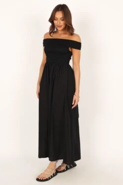 Tessa Off Shoulder Maxi Dress - Black 26 Tessa Off Shoulder Maxi Dress - Black -Clothing Discount Shop petal and pup usa dresses tessa off shoulder midi dress black 33829497667761