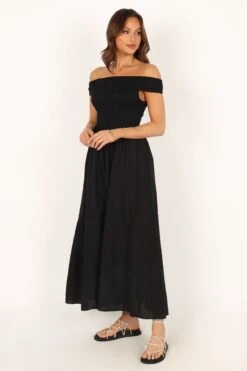 Tessa Off Shoulder Maxi Dress - Black 27 Tessa Off Shoulder Maxi Dress - Black -Clothing Discount Shop petal and pup usa dresses tessa off shoulder midi dress black 33829497700529