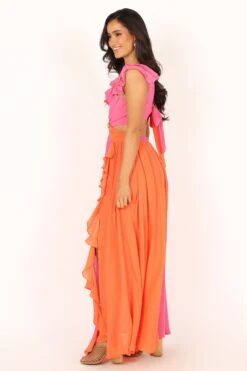 Tinitia Colourblock Maxi Dress - Pink Orange 16 Tinitia Colourblock Maxi Dress - Pink Orange -Clothing Discount Shop petal and pup usa dresses tinitia colourblock maxi dress pink orange 33829482430641