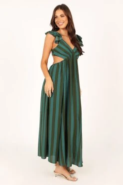 Viola Maxi Dress - Green Stripe -Clothing Discount Shop petal and pup usa dresses viola maxi dress green stripe 33690335871153