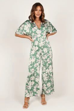 Rosalyn Jumpsuit - Green Floral