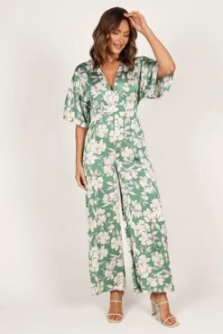 Rosalyn Jumpsuit - Green Floral 15 Rosalyn Jumpsuit - Green Floral -Clothing Discount Shop petal and pup usa jumpsuits rosalyn jumpsuit green floral 33381633523889