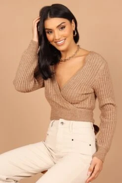 Brother Knit Sweater - Mocha 18 Brother Knit Sweater - Mocha -Clothing Discount Shop petal and pup usa knitwear brother knit sweater mocha 32398084047025