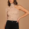Drew One Shoulder Knit Sweater - Tan 1 Drew One Shoulder Knit Sweater - Tan -Clothing Discount Shop petal and pup usa knitwear drew one shoulder knit sweater tan 32652955058353