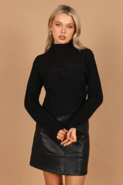 Harper Twist Front Knit Sweater - Black 12 Harper Twist Front Knit Sweater - Black -Clothing Discount Shop petal and pup usa knitwear harper twist front knit sweater black 32535384260785