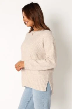 Meilani Textured Knit Sweater - Oatmeal -Clothing Discount Shop petal and pup usa knitwear meilani textured knit sweater oatmeal 34011651670193