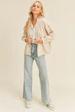 Open Knit Cardigan - Wheat -Clothing Discount Shop petal and pup usa knitwear open knit cardigan 33264447258801