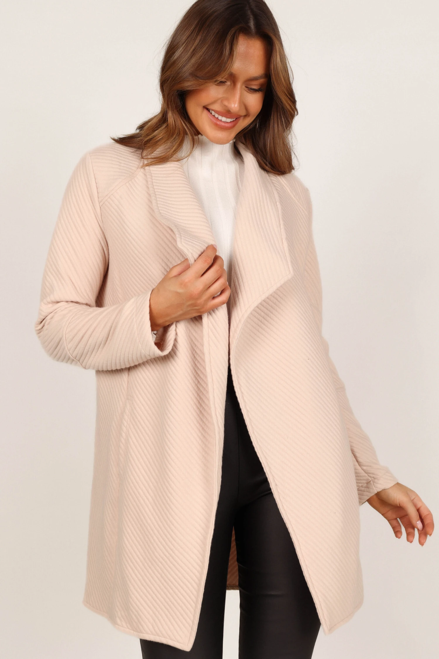 Shelby Open Front Cardigan - Beige 6 Shelby Open Front Cardigan - Beige - Image 4