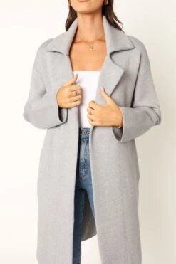 Anastasia Long Coatigan - Heather Grey -Clothing Discount Shop petal and pup usa outerwear anastasia long coatigan heather grey 34007556653233