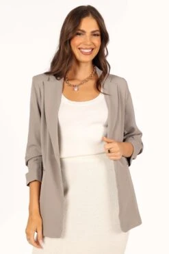 Eliz Single Button Blazer - Grey