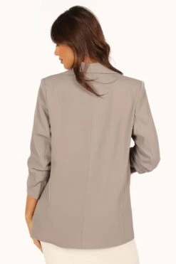 Eliz Single Button Blazer - Grey -Clothing Discount Shop petal and pup usa outerwear eliz single button blazer grey 33752441749681