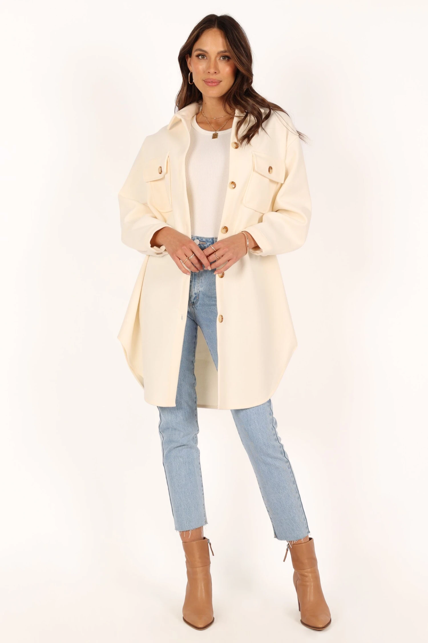 Elodie Double Pocket Shacket - Cream 3 Elodie Double Pocket Shacket - Cream