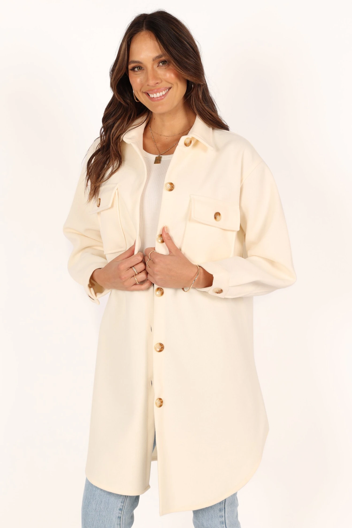 Elodie Double Pocket Shacket - Cream 10 Elodie Double Pocket Shacket - Cream - Image 8