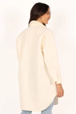Elodie Double Pocket Shacket - Cream 17 Elodie Double Pocket Shacket - Cream -Clothing Discount Shop petal and pup usa outerwear elodie double pocket shacket cream 33752442241201