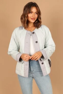 Hailey Quilted Jacket - Blue -Clothing Discount Shop petal and pup usa outerwear hailey quilted jacket blue 32589020299441