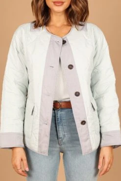 Hailey Quilted Jacket - Blue -Clothing Discount Shop petal and pup usa outerwear hailey quilted jacket blue 32589020332209