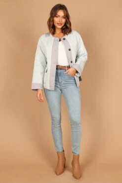 Hailey Quilted Jacket - Blue -Clothing Discount Shop petal and pup usa outerwear hailey quilted jacket blue 32589020364977