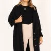 Ivy Button Front Coatigan - Black -Clothing Discount Shop petal and pup usa outerwear ivy button front coatigan black 34007524180145