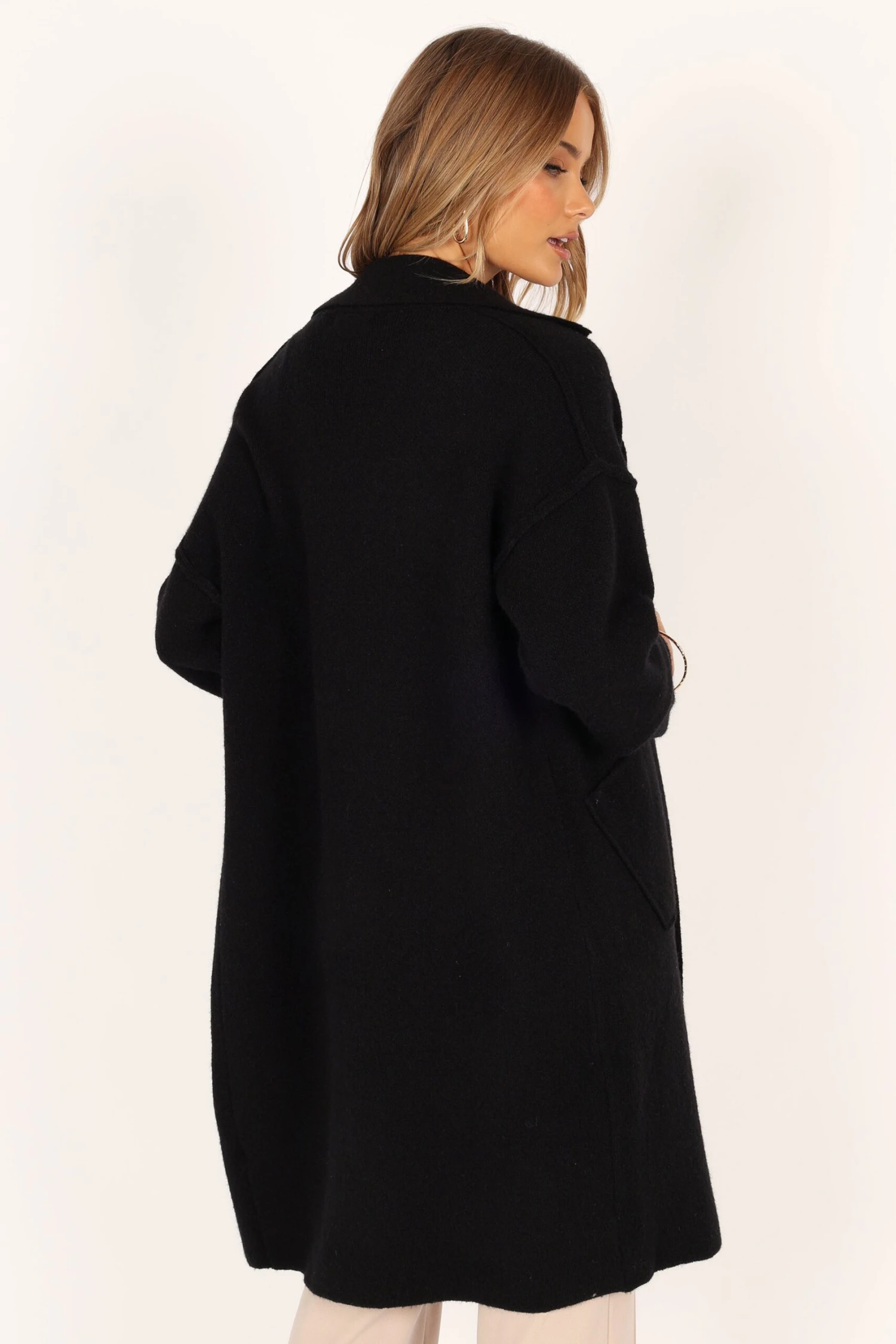 Ivy Button Front Coatigan - Black 7 Ivy Button Front Coatigan - Black - Image 5