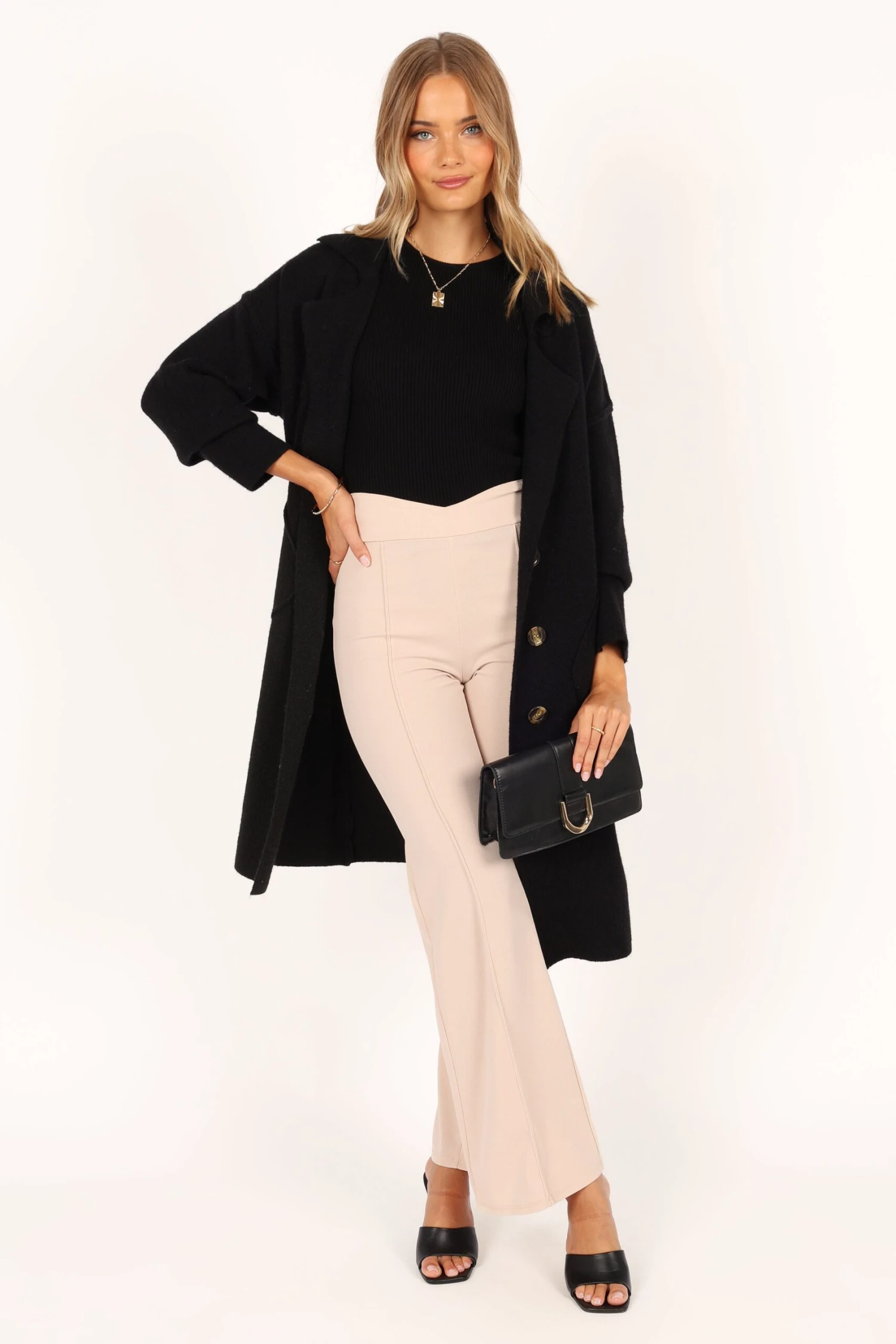 Ivy Button Front Coatigan - Black 10 Ivy Button Front Coatigan - Black - Image 8