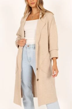 Ivy Button Front Coatigan - Oatmeal 19 Ivy Button Front Coatigan - Oatmeal -Clothing Discount Shop petal and pup usa outerwear ivy button front coatigan oatmeal 33960015593649