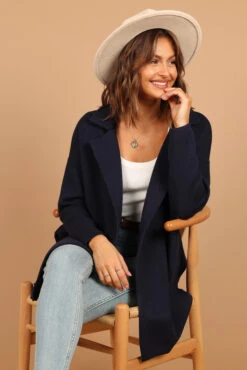 Lenore Coatigan - Navy -Clothing Discount Shop petal and pup usa outerwear lenore coatigan navy 32565916172465